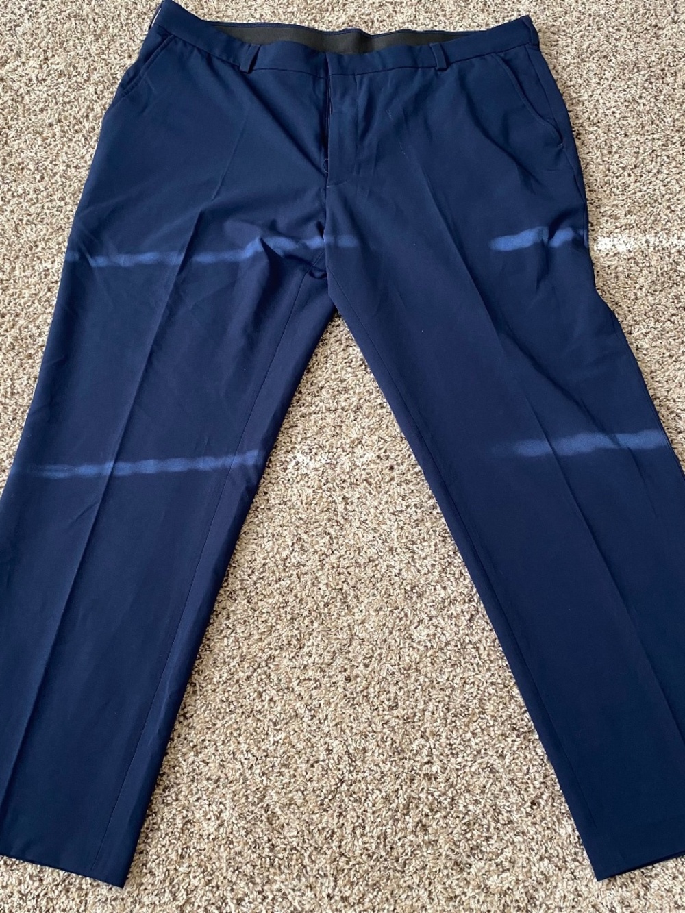 George Performance Dress Pants Navy Blue Flat Front Classic Fit 40" x 30"